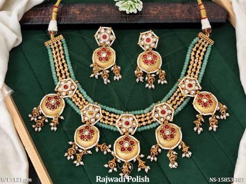 Stunning Antique Necklace Jewellery  Traditional Beauty Antique Necklace Set — NS-15853-387