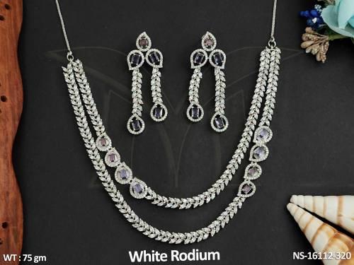 american-diamond-white-rodium-poilish-fancy-style-short-necklace-set-