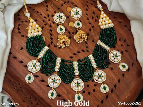 antique-jewellery-high-gold-polish-fancy-style-short-necklace-set-