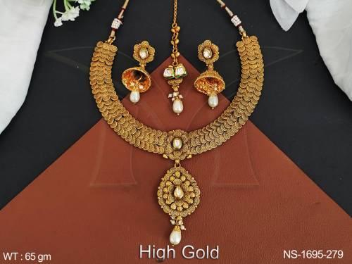 antique-jewelry-high-gold-polish-designer-wear-antique-short-necklace-set
