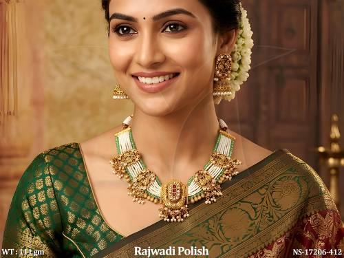 designer-rajwadi-polish-full-stone-clustered-pearl-necklace-set-