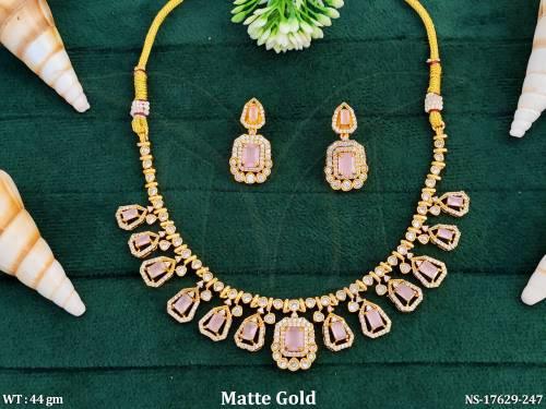 Designer Kemp Necklace Set with Rectangular Stone Drops