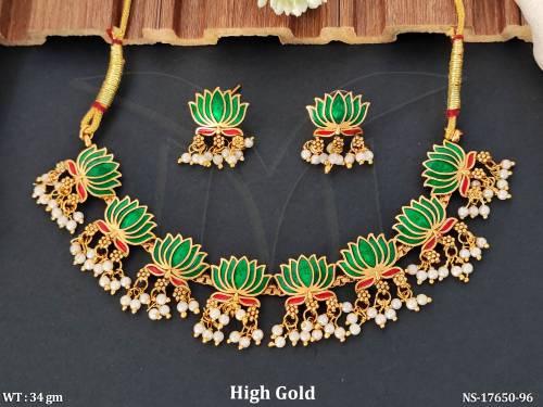 traditional-high-gold-necklace-set-with-pink-lotus-motif-and-ethnic-celebrations