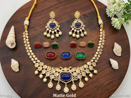 kemp-designer-matte-gold-polish-party-wear-short-necklace-set-