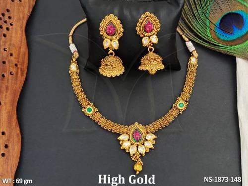 paan base flower traditional antique neckalce detail