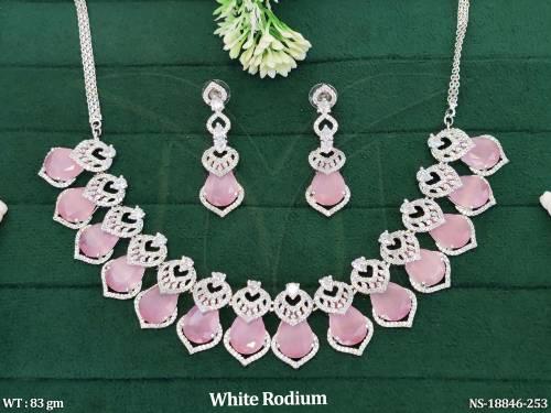 american-diamond-white-rodium-party-wear-necklace-set-