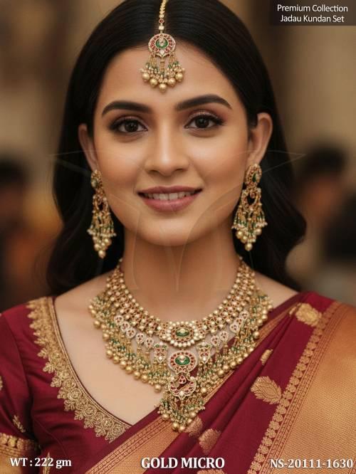 Traditional Heavy Kundan Choker Set with Matching Accessories