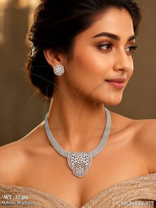white-rhodium-american-diamond-floral-necklace-set