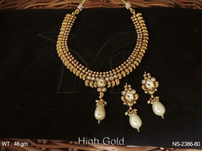 mango beads antique necklace set detail