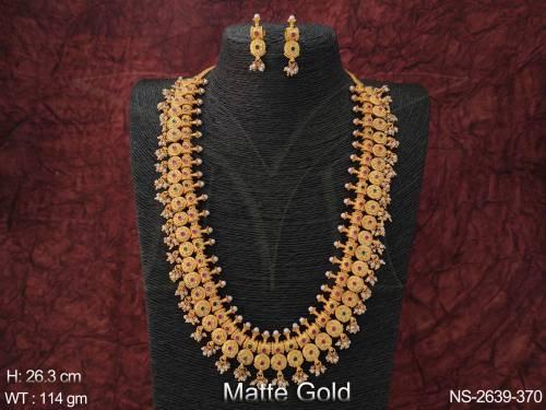 Square Round Long Kemp Necklace Set