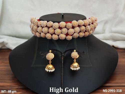 Ball Shape Antique Necklace Set