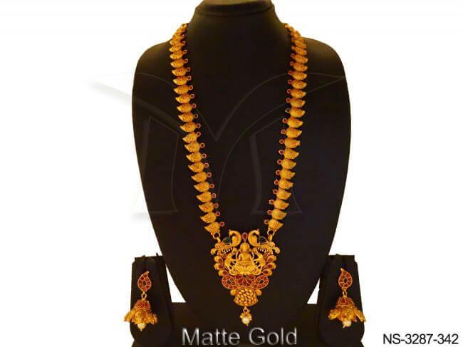 Peacock Style Long Temple Necklace