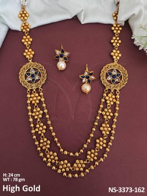 flower type three layer pendant attach antique necklace