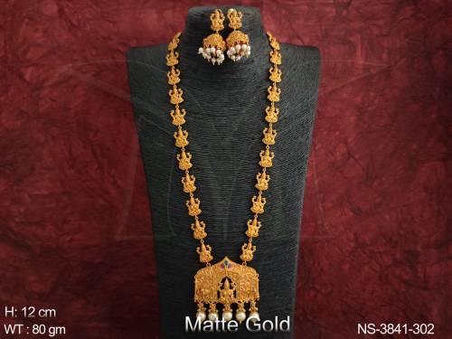 mahal multi laxmi ji temple necklace detail