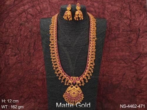 Dual Morni Style Long Kemp Necklace Set