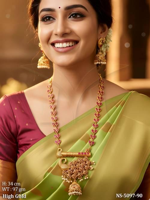 Long Peacock Style Base Zinc Necklace