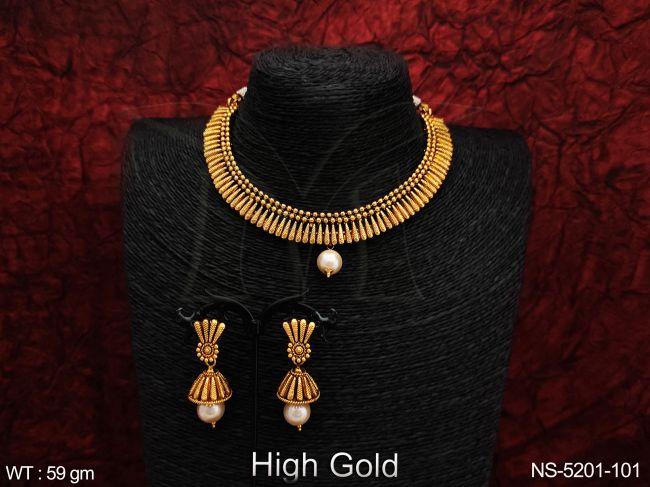 multi style conical antique necklace detail
