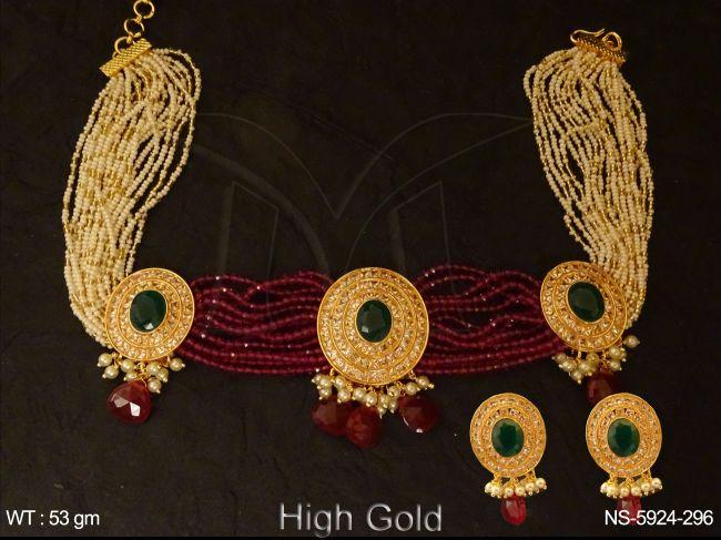 pearl chokar bollywood necklace