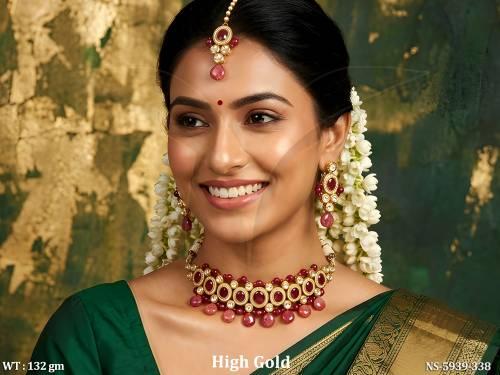 kundan beads mutiple color necklac