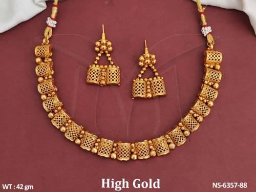 different type of design high gold antique necklace set