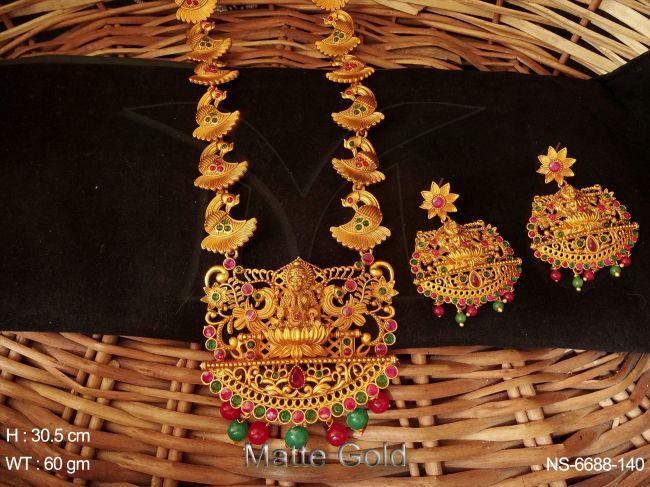 temple mate gold long necklace