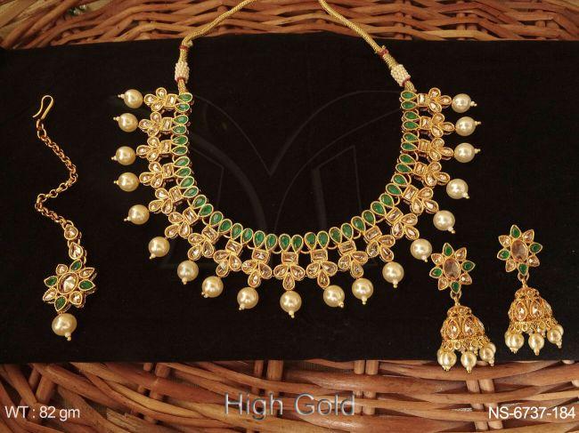 full stone antique necklace set