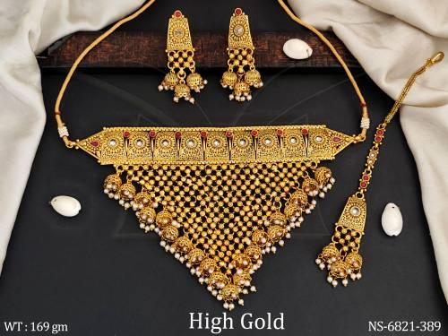 choker design full heavy antique necklace set