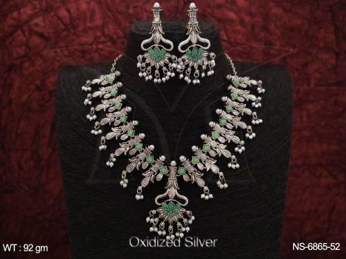 Elegant beautiful Flower Style Antique Oxidized Necklace Set