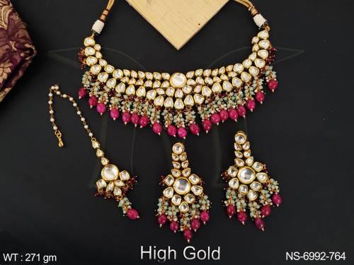 Kundan Choker Heavy Designer High Gold Necklace Set