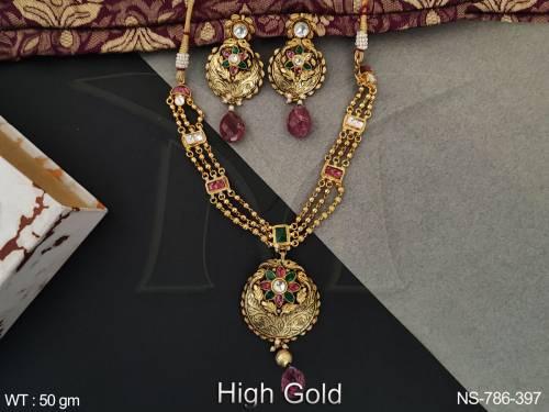 small haar manekratna kundan necklace sets detail