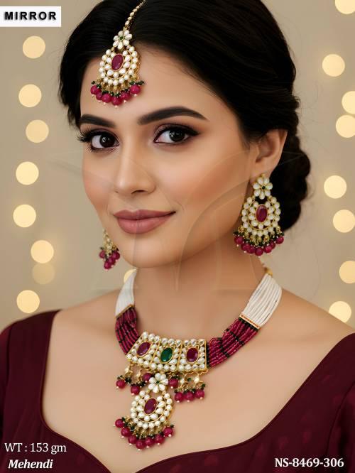 Beautiful Party wear Designer Full Antique Stones Heavy Choker Necklace Set