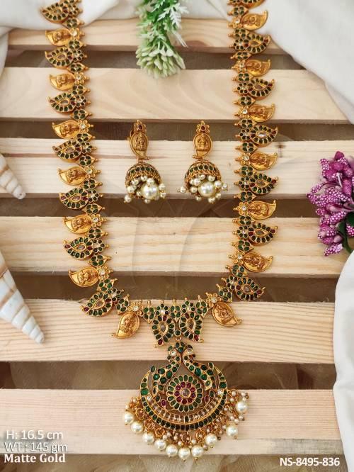Beautiful Kemp Jewelry Designer Fancy Style Party wear Kemp Long Necklace set — NS-8495-836
