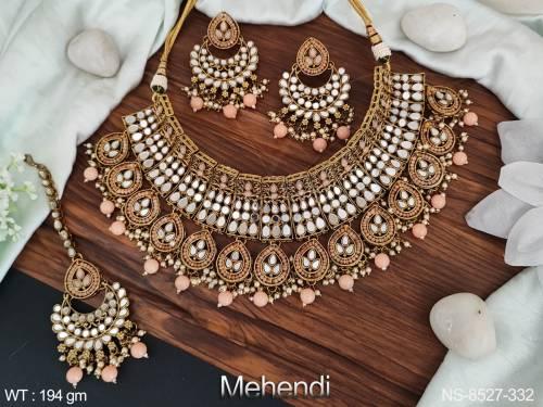 beautiful party wear designer full stones heavy choker necklace set