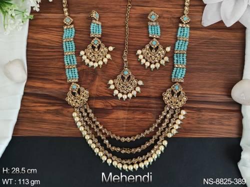 Beautiful Fancy Style Party wear Designer Long Necklace Set