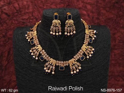 Beautiful Antique Designer Fancy Style Rajwadi Polish Party wear Necklace Set