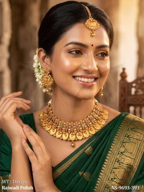 Rajwadi Polish Designer Fancy Style Party wear Beautiful Necklace Set