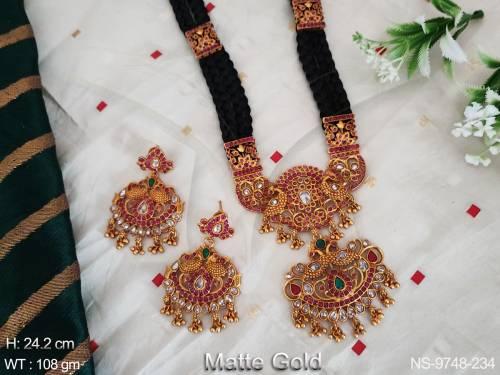 Designer Beautiful Fancy Design Party wear Antique Long Necklace Set