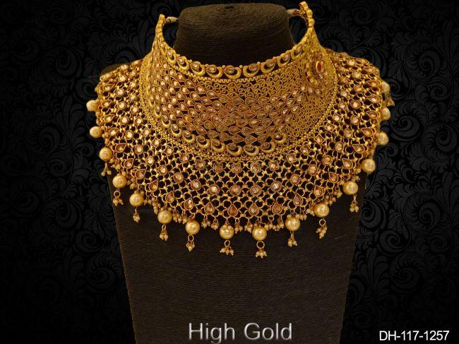 Multi Layer Moti Stone Heavy Dulhan Set — DH-117-1257