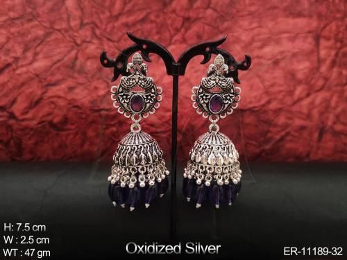 fancy-design-oxidised-silver-polish-party-wear-oxidised-silver-jewellery-antique-jhumka-earring-