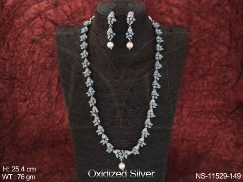 oxidised-silver-polish-fancy-style-party-wear-oxidised-jewellery-long-necklace-set-