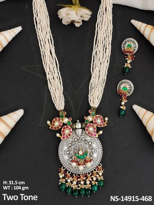 Oxidised Jewellery Beautiful Two Tone Polish Oxidised Necklace Set