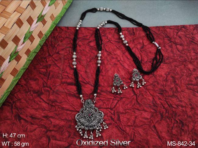 Beautiful Oxidized Silver Polish Designer Pendant Party wear Mangalsutra
