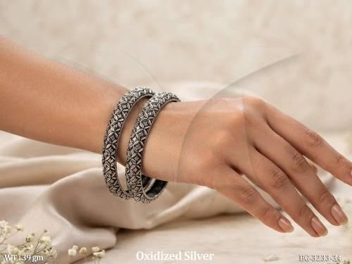 fancy-oxidized-silver-floral-design-bangles-for-women