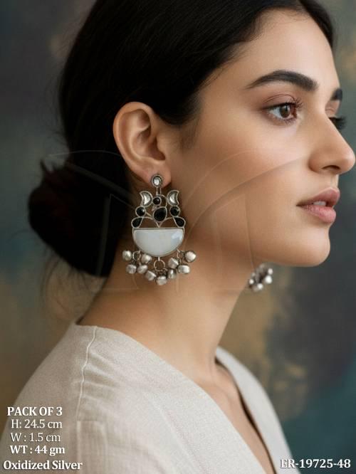 Bohemian Crescent Design Oxidized Statement Earrings Collection