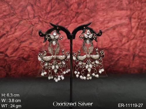 Fancy Style Oxidised Silver Polish Designer Beautiful Party wear Oxidised Jewellery Earring
