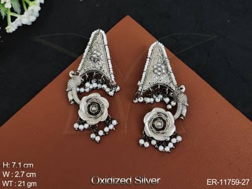 oxidized-jewellery-oxidized-earring-oxidized-silver-designer-wear-fancy-wear-earring