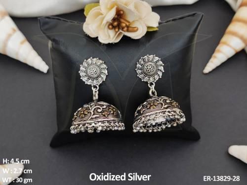 oxidised-silver-polish-fancy-style-party-wear-beautiful-oxidised-jewellery-jhumka-earring