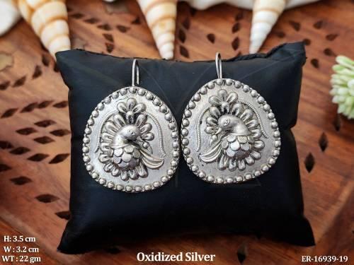 Oxidized Silver Beautiful Designer Party Wear Earrings  