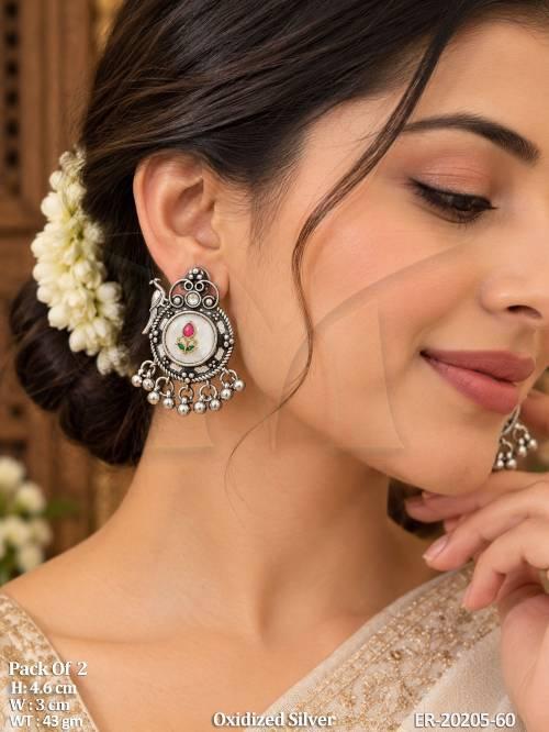 Stylish Oxidized Peacock Earrings Pack of 2