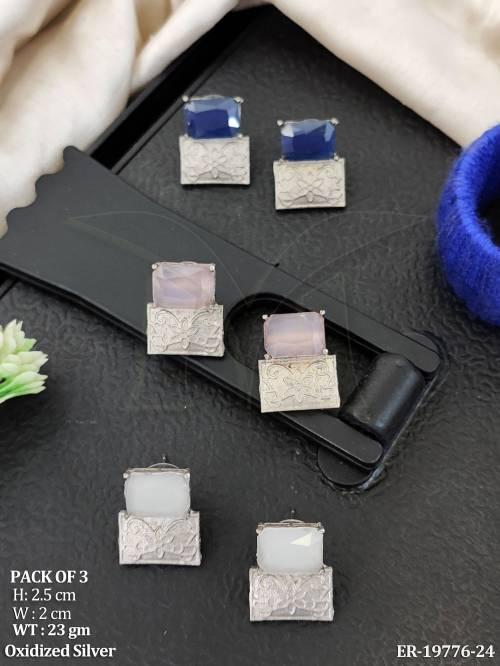 Designer Multicolor Oxidized Earrings Combo Set